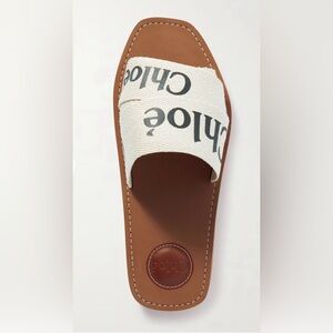 CHLOE Woody logo-print canvas slides
 Sandals - Women Size (U.S : 5 or E.U : 35)